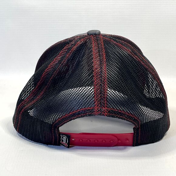 Justin Boots Hat Cap Trucker Mesh Snapback Breahtable Embroidered Gray Camo - Picture 4 of 9